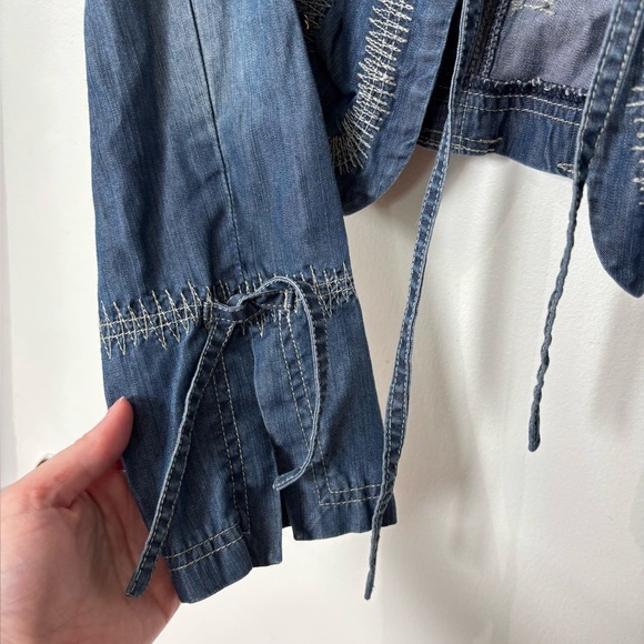 🎉4/30$🎉 Terra Nostra Vintage Y2K Denim Cropped Jacket - Size 4 - Picture 4 of 8